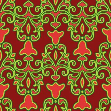 Floral pattern Tatar Native Ornamental border with tulips. Culture of the Tat Illustrazione stock