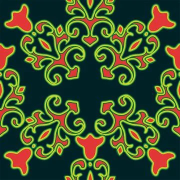 Floral pattern Tatar Native Ornamental border with tulips. Culture of the Tat Illustrazione stock