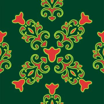 Floral pattern Tatar Native Ornamental border with tulips. Culture of the Tat イラスト素材