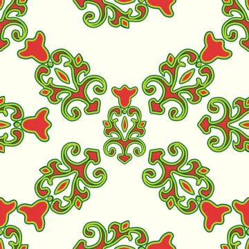 Floral pattern Tatar Native Ornamental border with tulips. Culture of the Tat Illustrazione stock