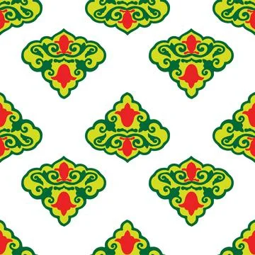 Floral pattern Tatar Native Ornamental border with tulips. Culture of the Tat Stock Illustration