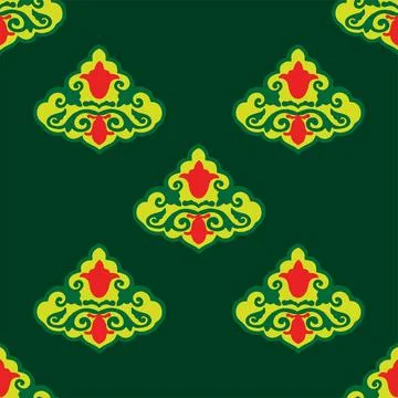 Floral pattern Tatar Native Ornamental border with tulips. Culture of the Tat 库存插图