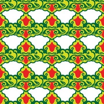 Floral pattern Tatar Native Ornamental border with tulips. Culture of the Tat Stock Illustration