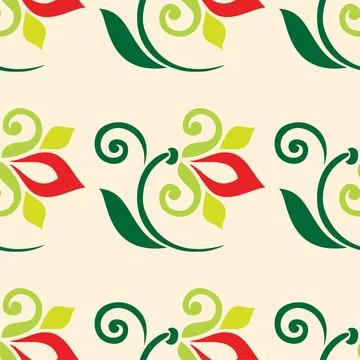 Floral pattern Tatar Native Ornamental border with tulips. Culture of the Tat Stock Illustration