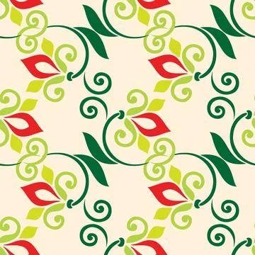 Floral pattern Tatar Native Ornamental border with tulips. Culture of the Tat Stock Illustration