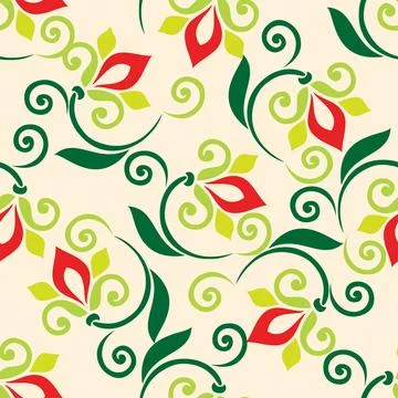 Floral pattern Tatar Native Ornamental border with tulips. Culture of the Tat Stock Illustration