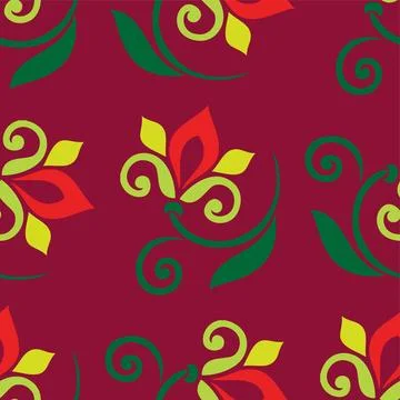 Floral pattern Tatar Native Ornamental border with tulips. Culture of the Tat Stock Illustration