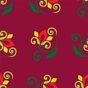 Floral pattern Tatar Native Ornamental border with tulips. Culture of the Tat Stock Illustration