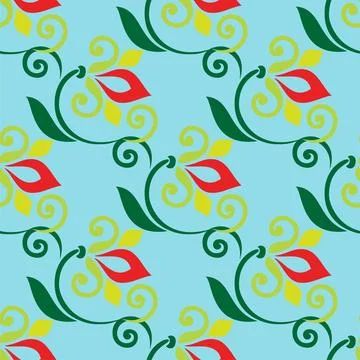 Floral pattern Tatar Native Ornamental border with tulips. Culture of the Tat Stock Illustration