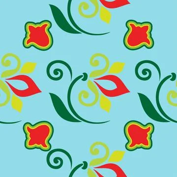 Floral pattern Tatar Native Ornamental border with tulips. Culture of the Tat Illustrazione stock