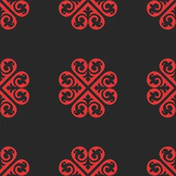 Floral pattern Tatar Native Ornamental border with tulips. Culture of the Tat Stock Illustration