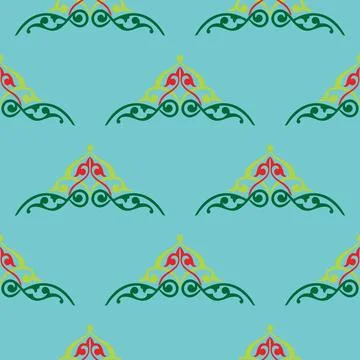 Floral pattern Tatar Native Ornamental border with tulips. Culture of the Tat Stock Illustration