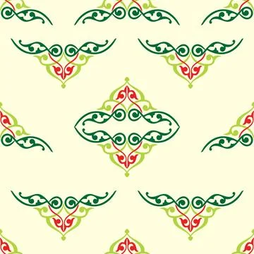 Floral pattern Tatar Native Ornamental border with tulips. Culture of the Tat Stock Illustration