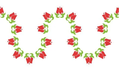 Floral pattern Tatar Native Ornamental border with tulips. Culture of the Tat Stock Illustration