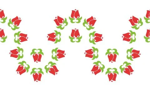 Floral pattern Tatar Native Ornamental border with tulips. Culture of the T.. Illustrazione stock