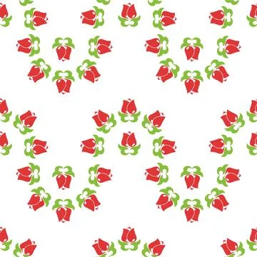 Floral pattern Tatar Native Ornamental border with tulips. Culture of the T.. イラスト素材