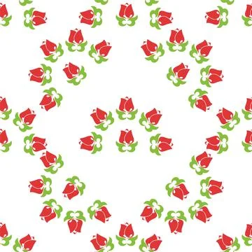 Floral pattern Tatar Native Ornamental border with tulips. Culture of the T.. Illustrazione stock