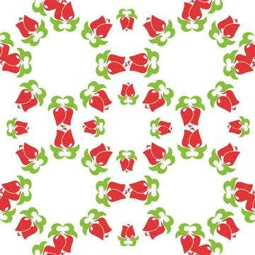 Floral pattern Tatar Native Ornamental border with tulips. Culture of the T.. Stock Illustration