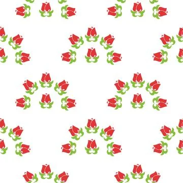 Floral pattern Tatar Native Ornamental border with tulips. Culture of the T.. Stock Illustration