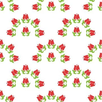 Floral pattern Tatar Native Ornamental border with tulips. Culture of the T.. Stock Illustration