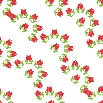 Floral pattern Tatar Native Ornamental border with tulips. Culture of the T.. イラスト素材