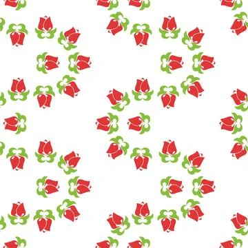 Floral pattern Tatar Native Ornamental border with tulips. Culture of the T.. Stock Illustration