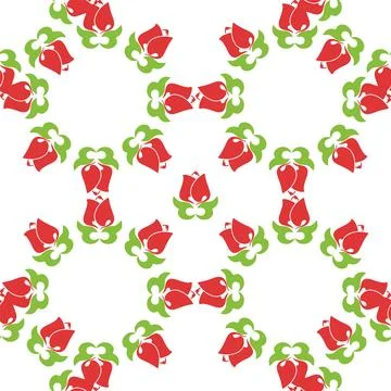 Floral pattern Tatar Native Ornamental border with tulips. Culture of the T.. Illustrazione stock