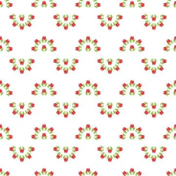 Floral pattern Tatar Native Ornamental border with tulips. Culture of the T.. Illustrazione stock