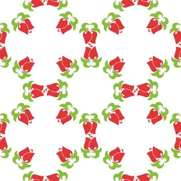 Floral pattern Tatar Native Ornamental border with tulips. Culture of the T.. Stock Illustration