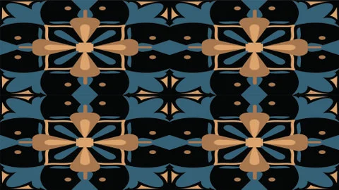 Floral pattern template dark flat symmetrical decor Stock Illustration