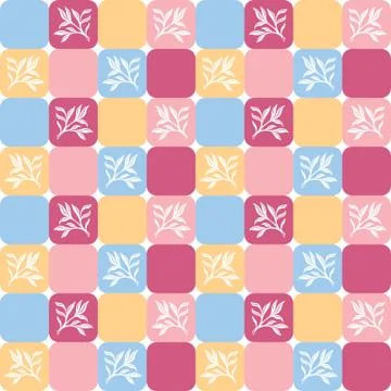 Floral pattern on tiles Illustrazione stock