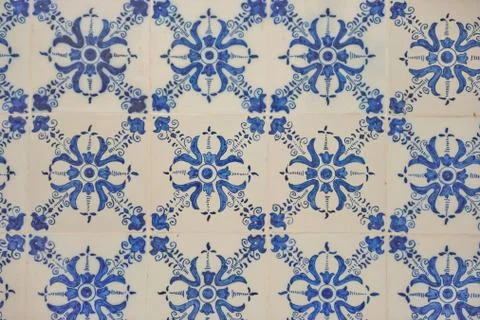 Floral pattern on tiles Stock Photos