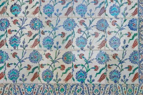 Floral pattern on tiles Stock Photos