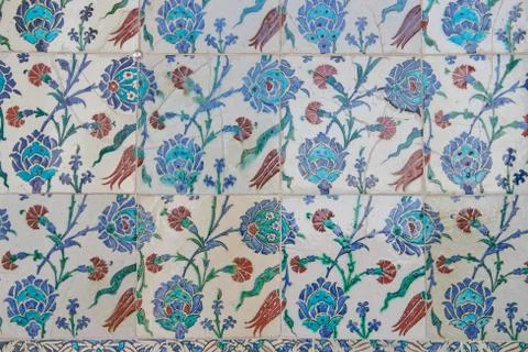 Floral pattern on tiles Stock Photos