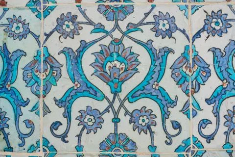 Floral pattern on tiles Stock Photos