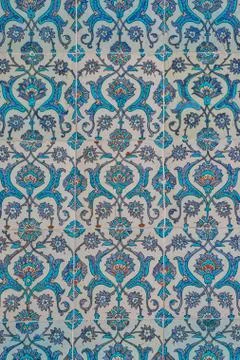 Floral pattern on tiles Stock Photos