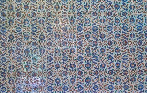 Floral pattern on tiles Stock Photos