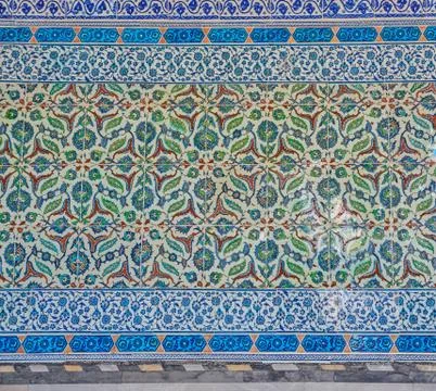 Floral pattern on tiles Stock Photos