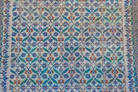 Floral pattern on tiles Stock Photos