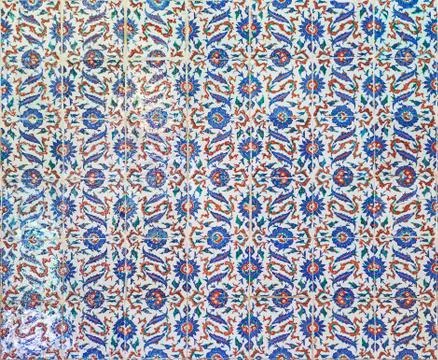 Floral pattern on tiles Stock Photos