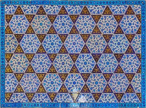 Floral pattern on tiles Stock Photos