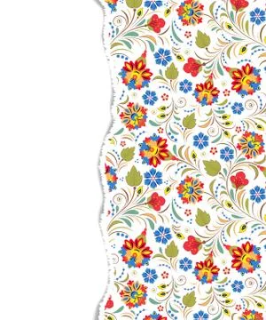 Floral pattern with torn paper Stock Illustration