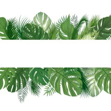 Floral pattern. Tropical Palm tree leaves background. Stock Illustration