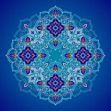 Floral pattern vector element. Mandala ornament 스톡 일러스트