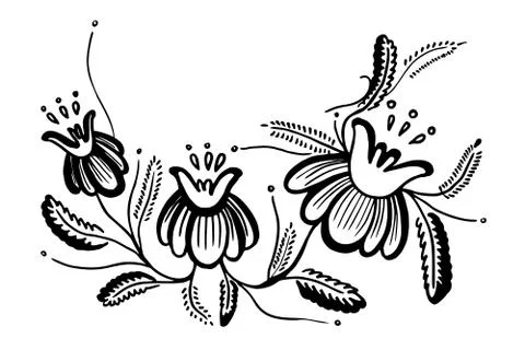 Floral pattern. Vector ornamental decorative elements from flower and leaf. イラスト素材