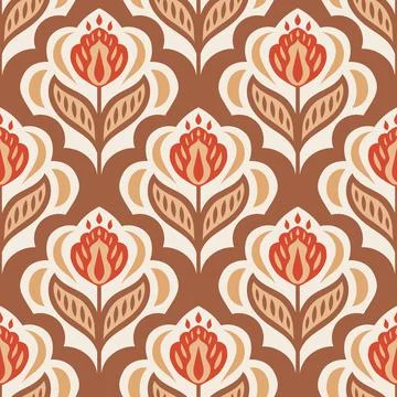 Floral pattern. Vector seamless pattern. Wallpaper sample. Vintage イラスト素材