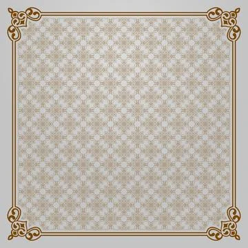 Floral pattern, with vintage frame Stock Illustration