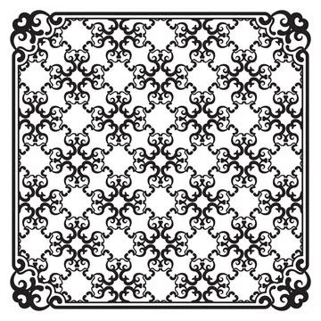 Floral pattern, with vintage frame Illustrazione stock