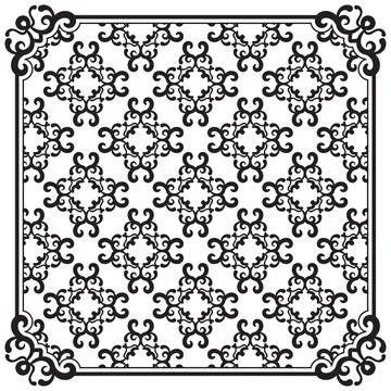 Floral pattern, with vintage frame Stock Illustration