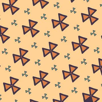 Floral pattern, vintage geometric pattern. Retro style and Aesthetic. イラスト素材